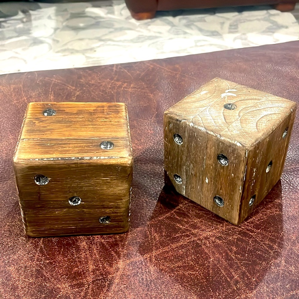 Wooden vintage dice
